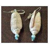 925 SHELL AND TURQUOISE EARRINGS