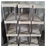 4 TIER PLASTIC SHELVING 32X13X48 3PC