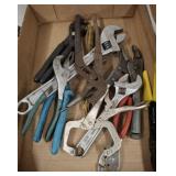 ASSORTED PLIERS, WRENCHES