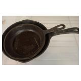 2 PC CAST IRON PANS