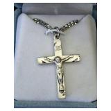 STERLING NECKLACE AND CROSS
