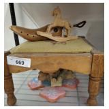 FOOT STOOL, SHOE STRETCHER, MISC