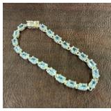 925 AQUAMARINE 7.5IN BRACELET