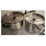 2 PC STAINLESS POTS