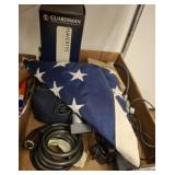 ASSORTED HOUSEHOLD, CABLE LOCK, AMER FLAG