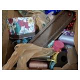 BOX OF ASSORTED RIBBONS,FLOWERS