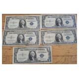 5 SILVER CERTIFICATES