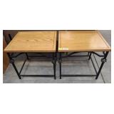 OAK TOP END TABLES 20X20X20 PAIR