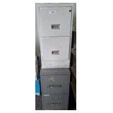 2 METAL 2 DRAWER FILING CABINETS, LARGEST 15X22X29