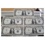 5 SILVER CERTIFICATES