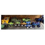 GROUP OF KIDS TRUCKS AND TRACTORS