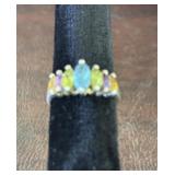 925 GEM STONE RING SIZE 8