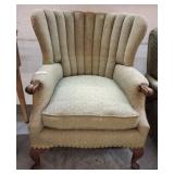 BARREL BACK UPHOLSTERED ARMCHAIR