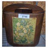 VINTAGE FLORAL TRASH CAN