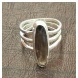 925 SMOKY QUARTZ SIZE 6.5 RING