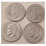 1971, 72, 72, 74 IKE DOLLARS