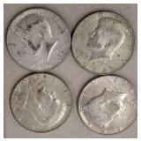 4 PC 60S KENNEDY HALF 1966, 67, 67, 68