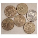 1 SAC, 1 SUSAN B, 4 PRESIDENTIAL DOLLARS