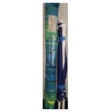 BEACH UMBRELLAS ON CLOTHING RACK WALL