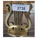 2 PC BRASS BOOK ENDS