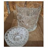 GLASS BOWLS AND VASE