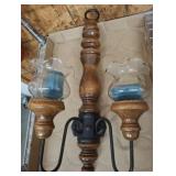 DOUBLE ARM CANDLE SCONCE 16IN
