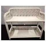 18IN WICKER DOUBLE SHELF