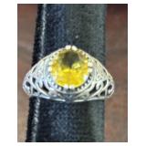 925 CITRINE RING SIZE 5.5