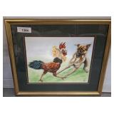 LOCAL ARTIST-MURRELLS INLET-ROOSTER/DOG PRINT