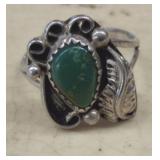 925 GREEN TURQUOISE RING SIZE 6.5