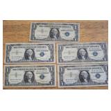 5 SILVER CERTIFICATES