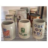 ASSORTED BEER MUGS AND STEINS