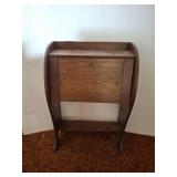 DROP FRONT OAK CURIO 22X8X30