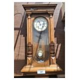 KEY WIND WEIGHT DRIVEN PENDULUM CLOCK 14X29