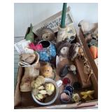 ASSORTED DECOR, BOWLS, CRYSTAL CLOCK, MISC