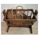 ANTIQUE SWINGING CRADDLE 26X14X24 AND CRADDLE