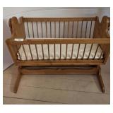 ANTIQUE SWINGING CRADDLE 36X18X28