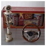ELVIS COFFEE SET AND MINIATURE CLOCK, SINCLAIR