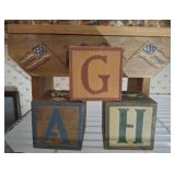 AMERICANA FOOT STOOL AND KIDS BLOCKS