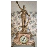 R & A GRANITE AND CAST DECORATIVE CLOCK 21X10