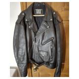 MENS TUFF HIDE LEATHER MOTORCYCLE JACKET SZ50