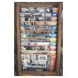 PRIMITIVE MAGAZINE STAND AND CONTENTS