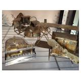 COPPER FIGURINES, PIANO, TRAIN, PLANE