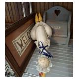 SALT BOX, WALL DECOR AND GOOSE