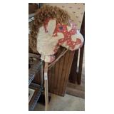 VINTAGE STUFFED HEAD STICK HORSE