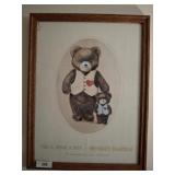 TED E BEAR AND SON PRINT