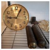 ANTIQUE BRASS FACE CLOCK WEIGHT DRIVEN PARTS