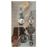 GROUP OF MENS WATCHES, GENEVA, CURRE, MISC