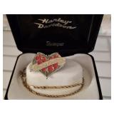 HARLEY DAVIDSON HEART PIN WITH MARKED 10K