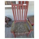 PORCH ROCKER AND WOODEN BENCH